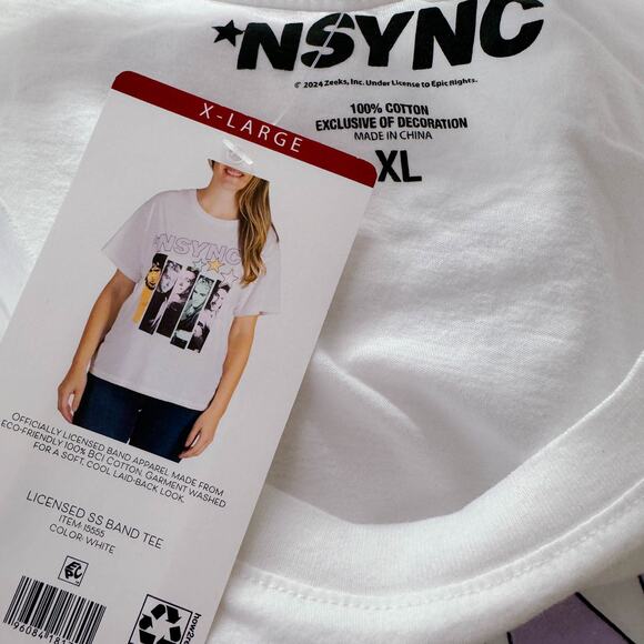 NSYNC Boy Band Concert Graphic Tee T Shirt White Y2K Retro 90s Pop R&B sz XL NWT - Picture 7 of 8